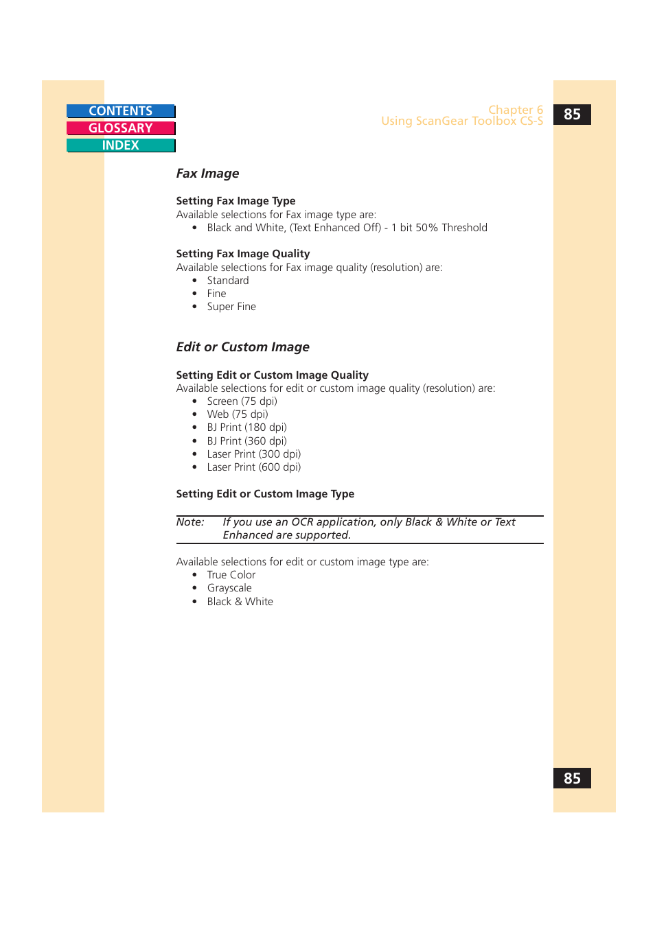 Canon CS-S 4.3 User Manual | Page 85 / 109