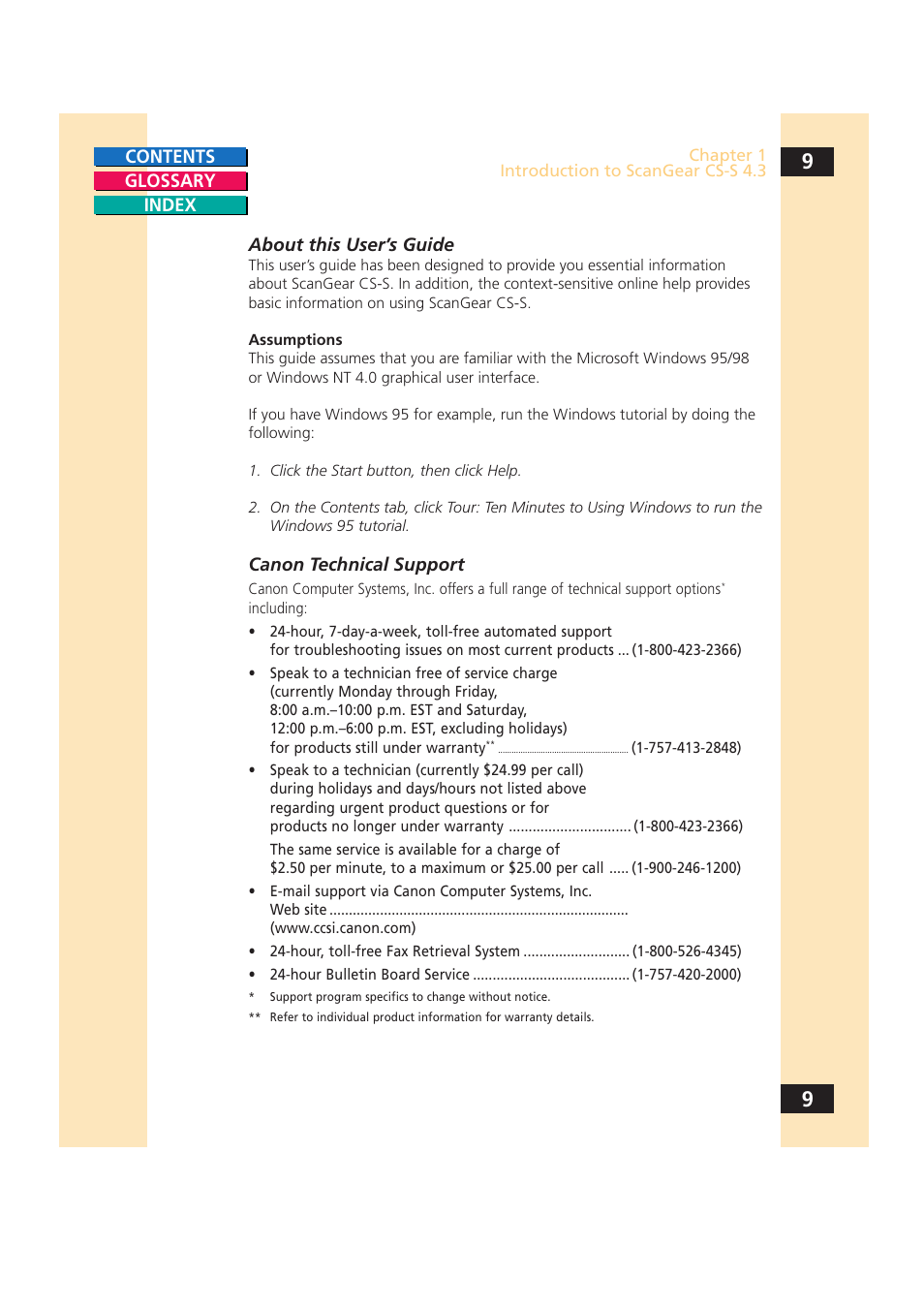 Canon CS-S 4.3 User Manual | Page 9 / 109