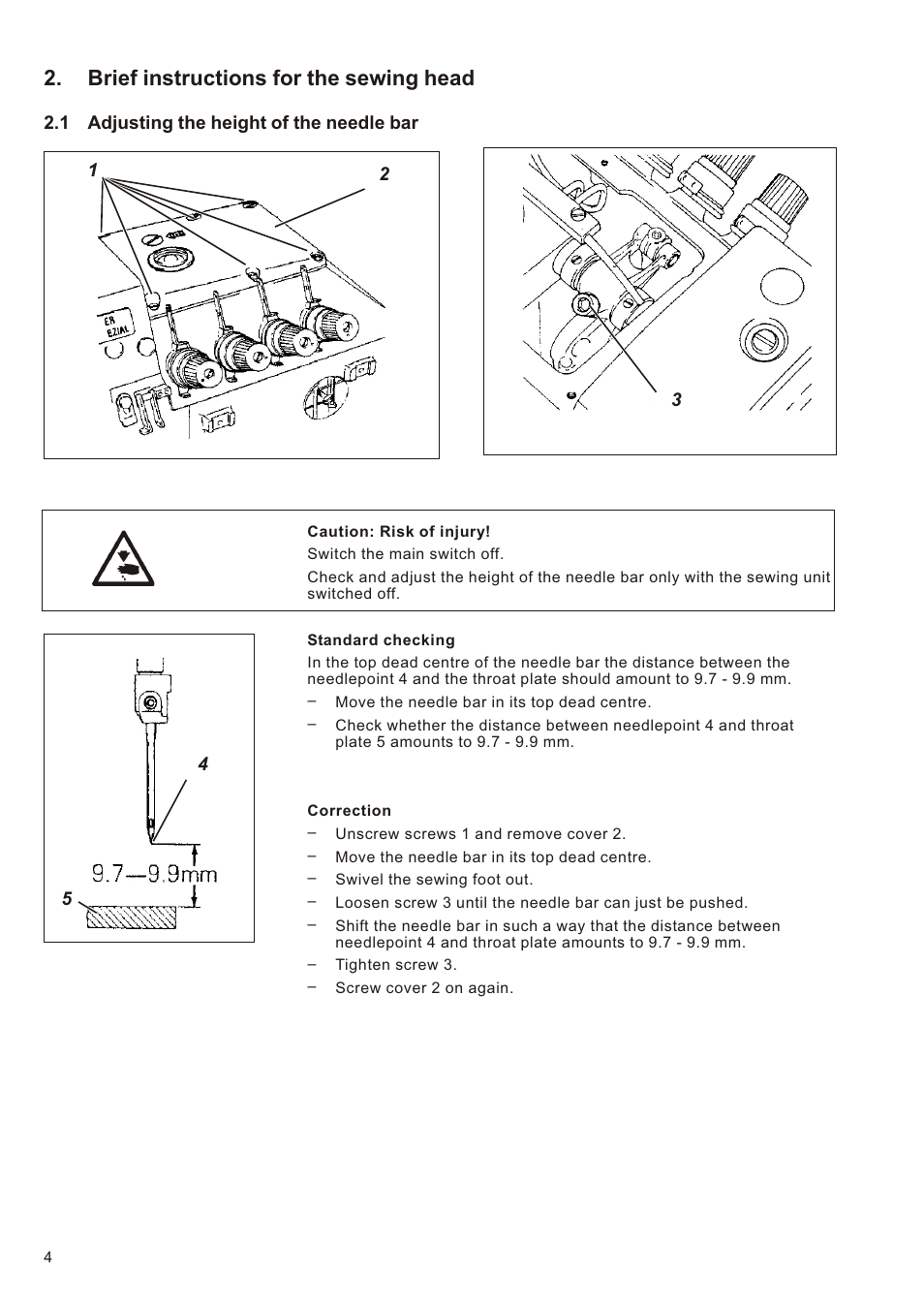 Brief instructions for the sewing head | Beisler 1281-5 User Manual | Page 66 / 86