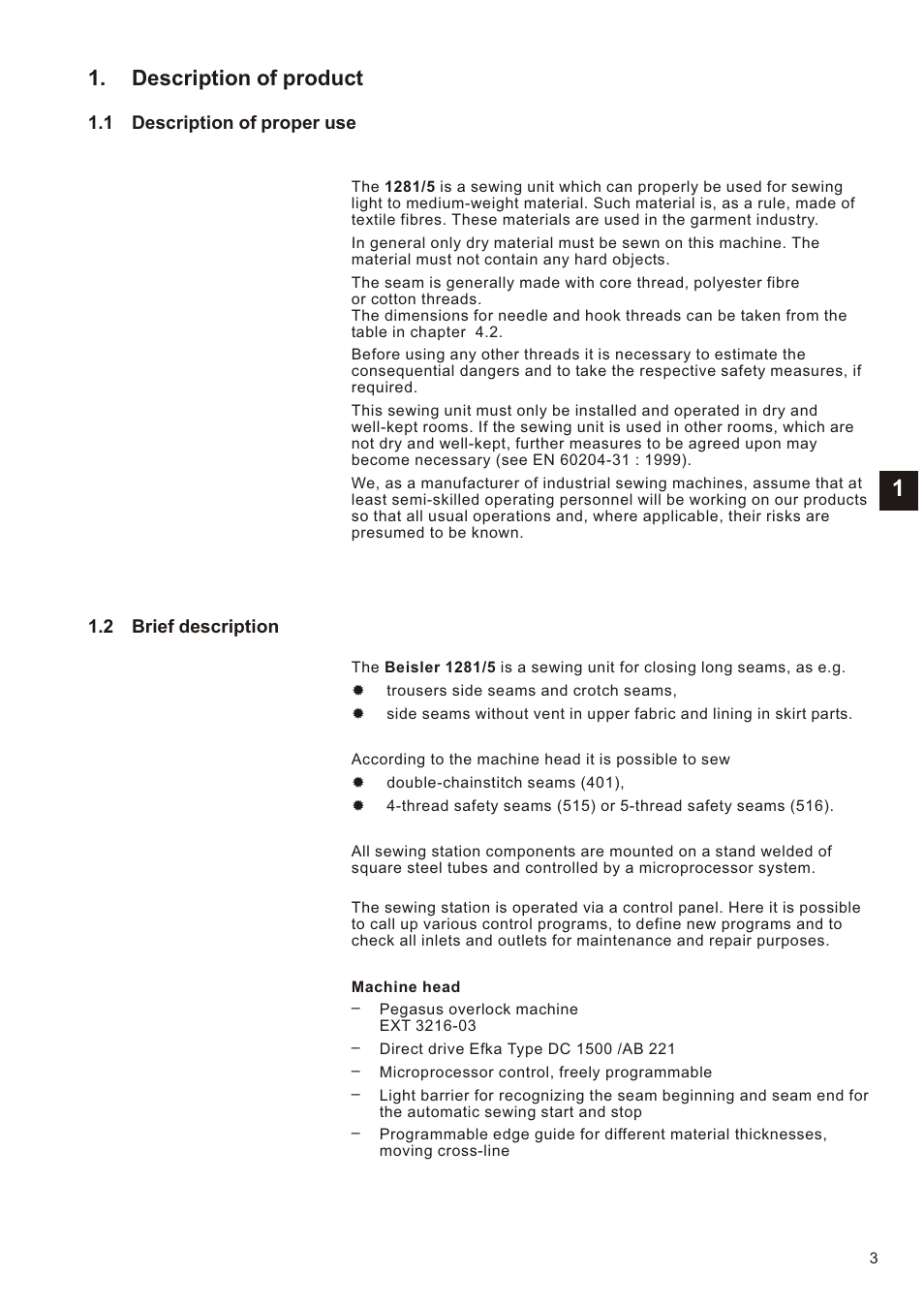 Description of product | Beisler 1281-5 User Manual | Page 7 / 86