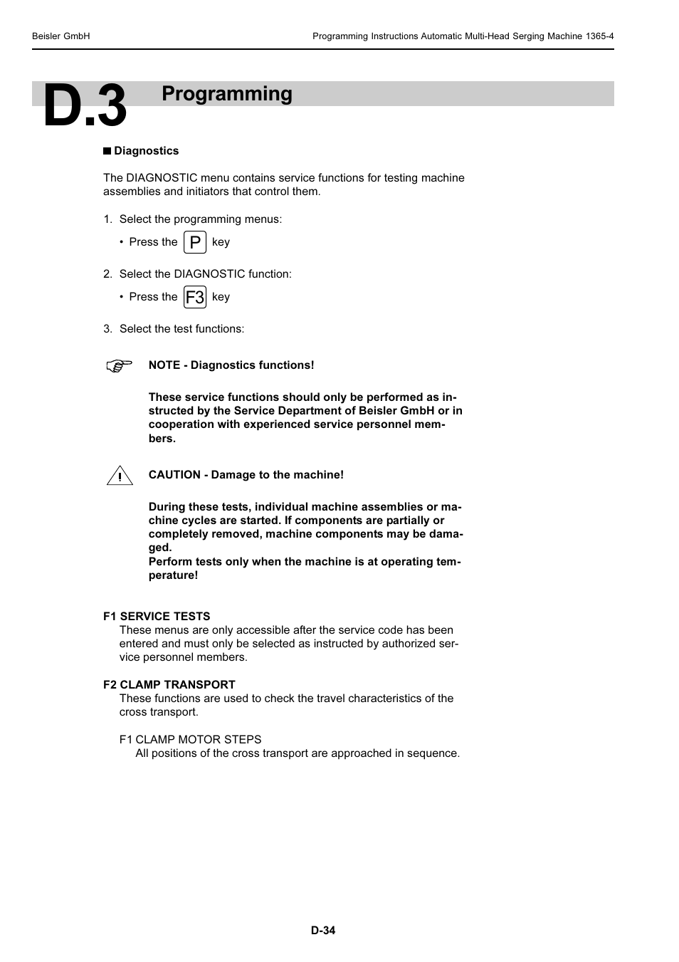 Programming | Beisler 1360-4 User Manual | Page 103 / 106