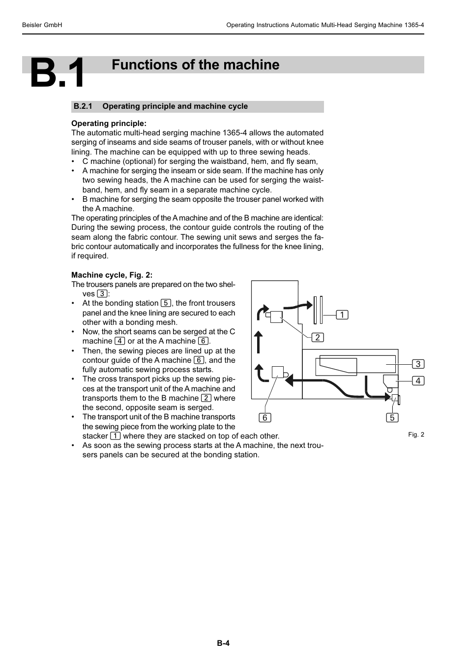 Functions of the machine | Beisler 1360-4 User Manual | Page 14 / 106