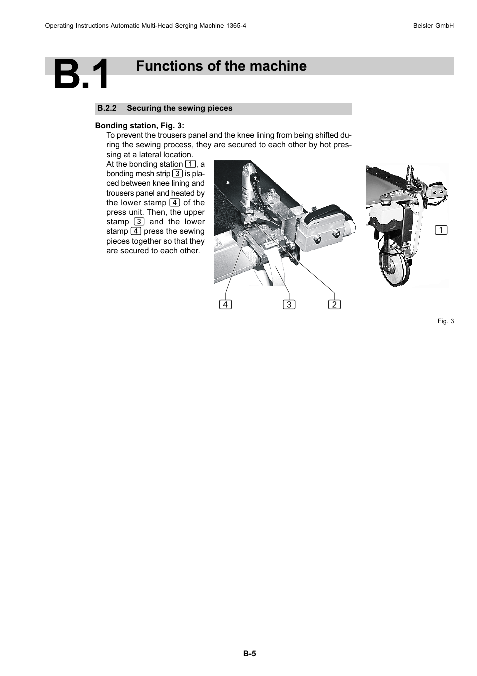 Functions of the machine | Beisler 1360-4 User Manual | Page 15 / 106