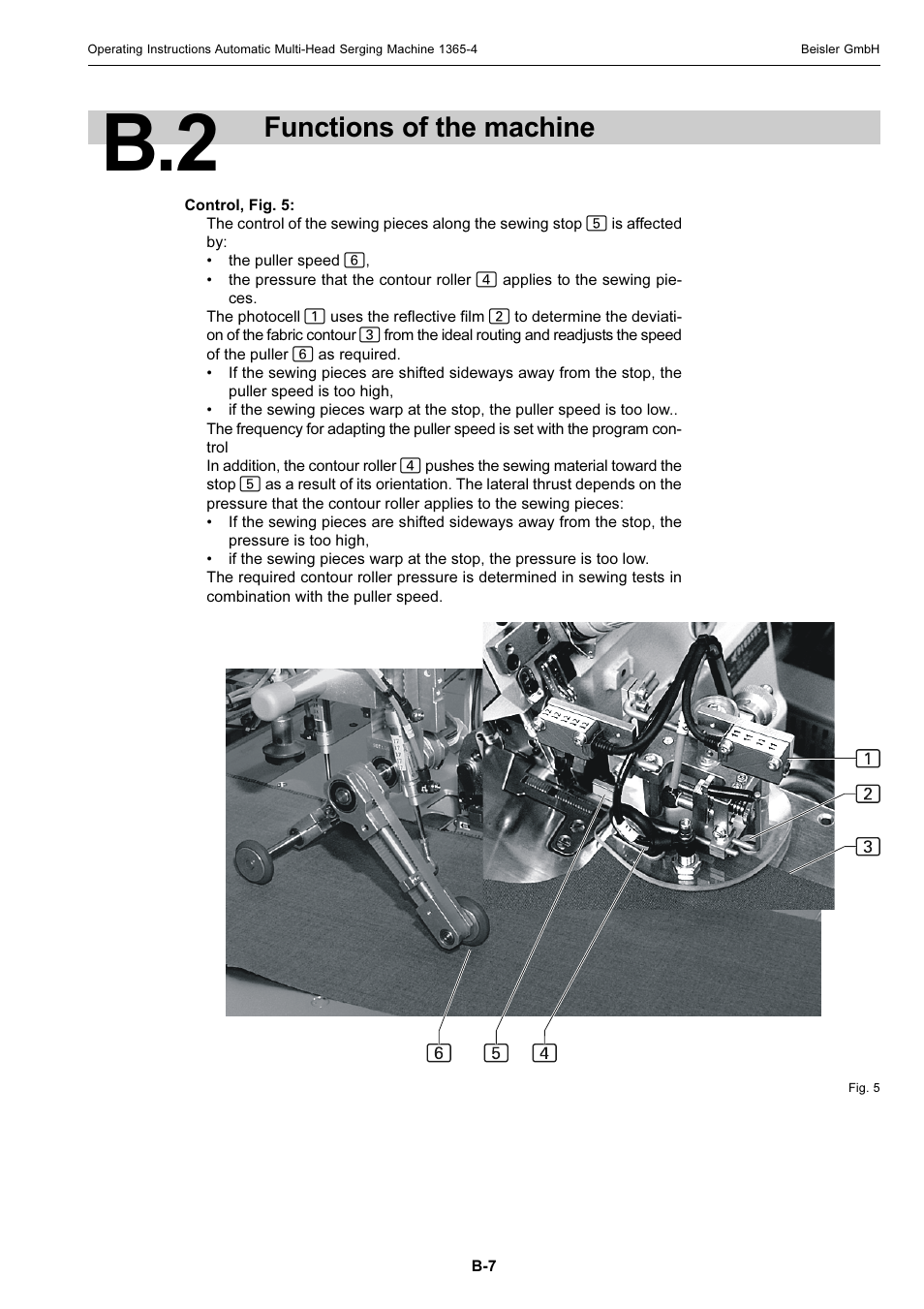 Functions of the machine | Beisler 1360-4 User Manual | Page 17 / 106