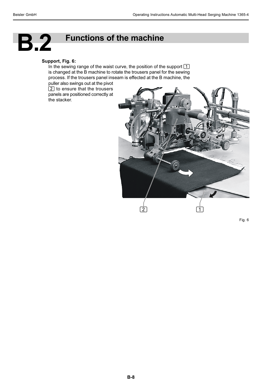 Functions of the machine | Beisler 1360-4 User Manual | Page 18 / 106