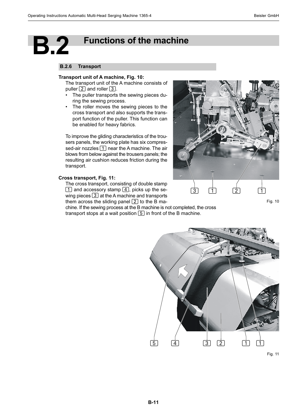 Functions of the machine | Beisler 1360-4 User Manual | Page 21 / 106