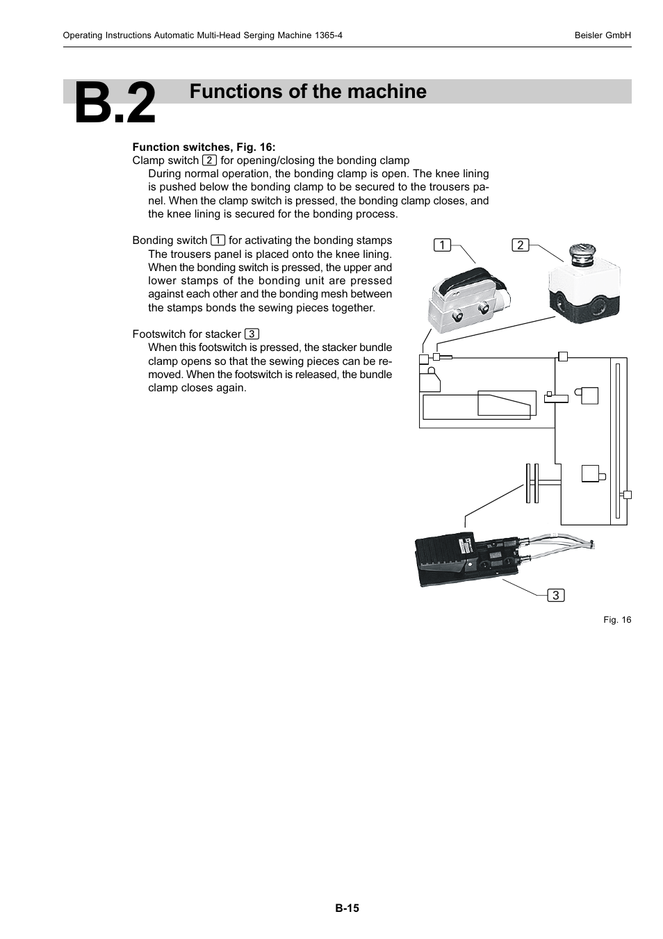 Functions of the machine | Beisler 1360-4 User Manual | Page 25 / 106