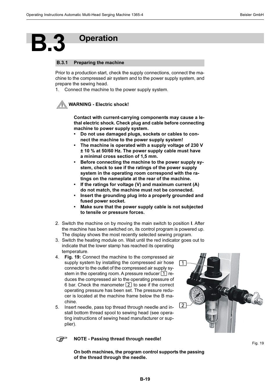 Operation | Beisler 1360-4 User Manual | Page 29 / 106