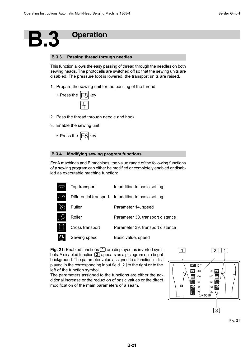 Operation | Beisler 1360-4 User Manual | Page 31 / 106