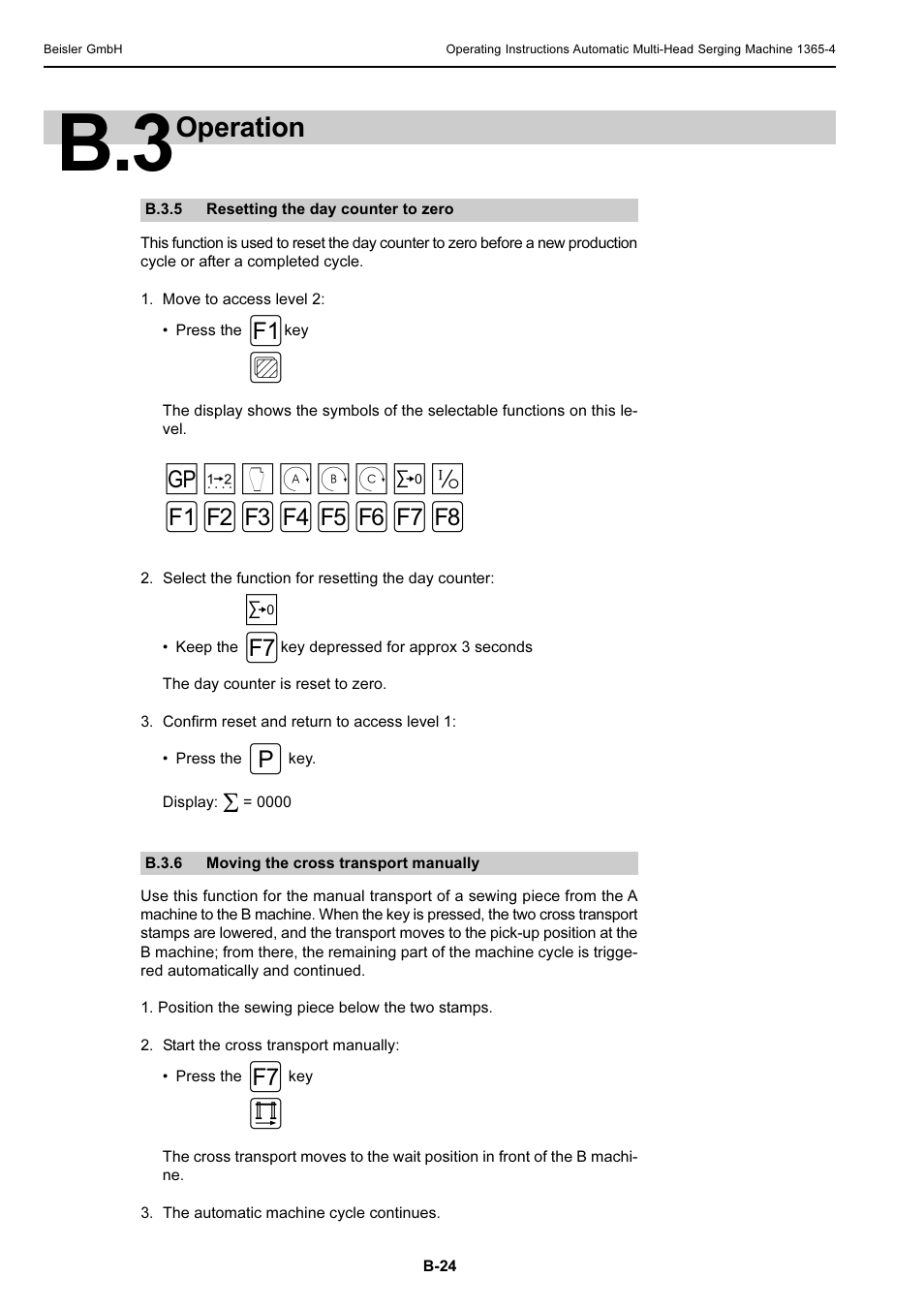 Operation | Beisler 1360-4 User Manual | Page 34 / 106