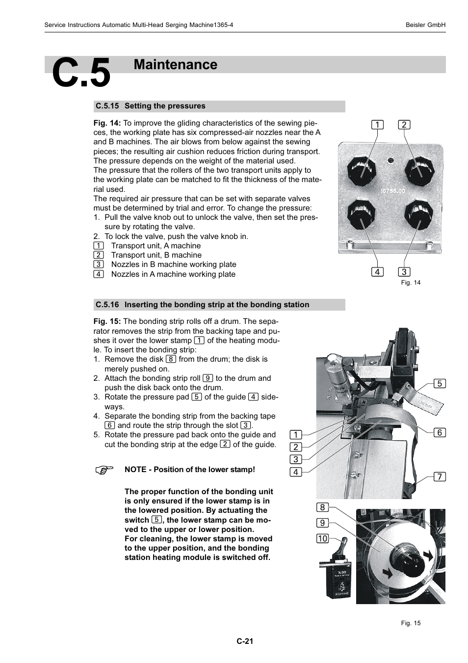 Maintenance | Beisler 1360-4 User Manual | Page 61 / 106