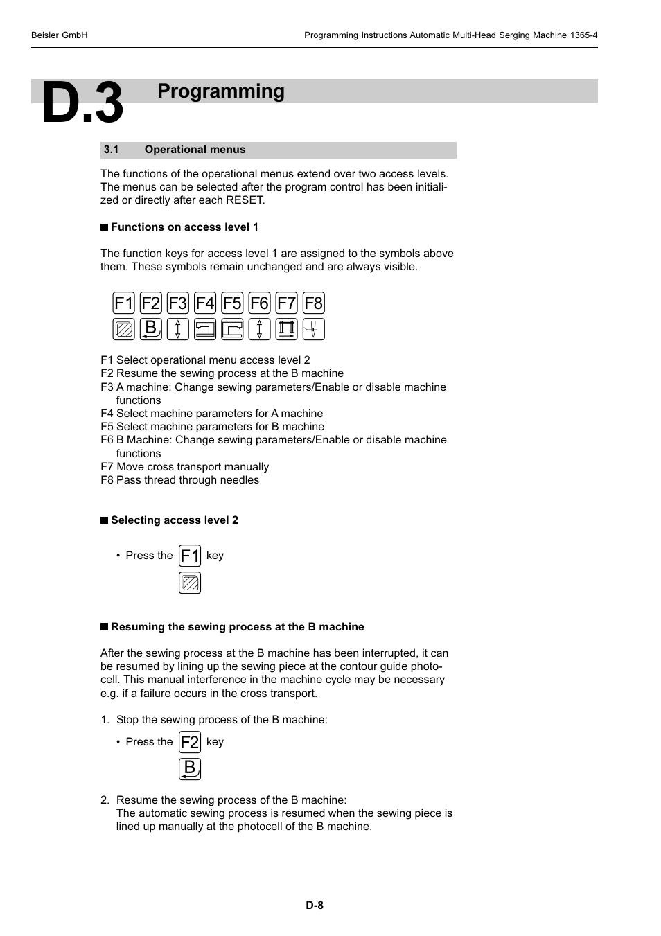 Programming | Beisler 1360-4 User Manual | Page 77 / 106