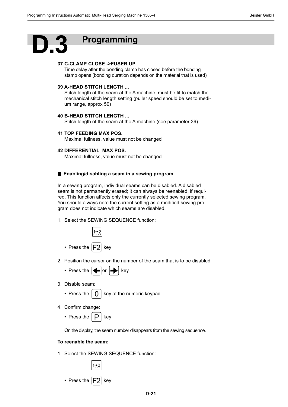 Programming | Beisler 1360-4 User Manual | Page 90 / 106