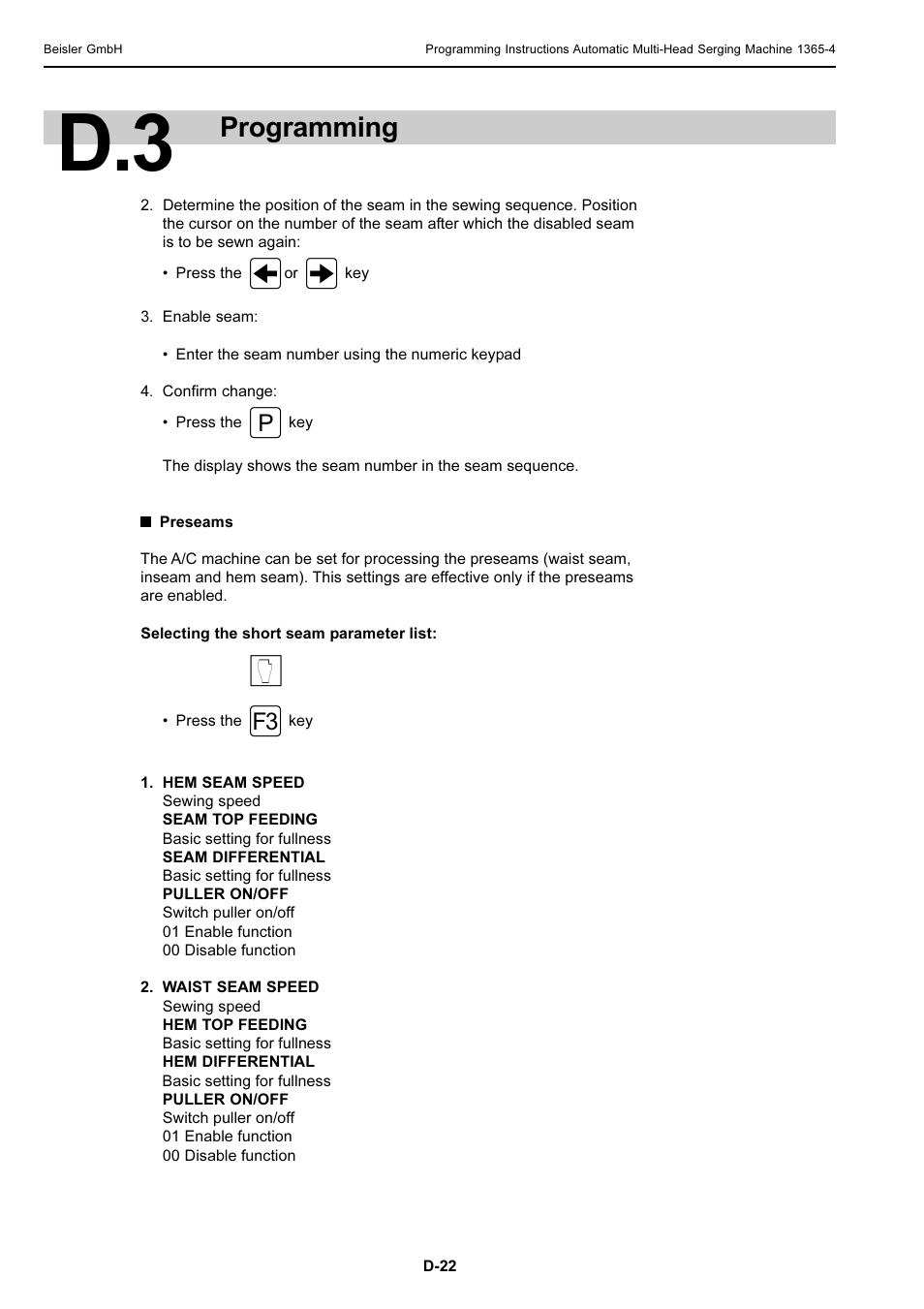 Programming | Beisler 1360-4 User Manual | Page 91 / 106