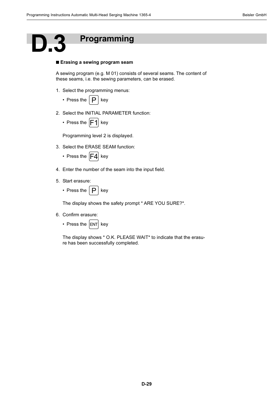 Programming | Beisler 1360-4 User Manual | Page 98 / 106