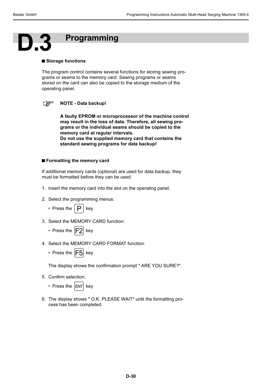 Programming | Beisler 1360-4 User Manual | Page 99 / 106