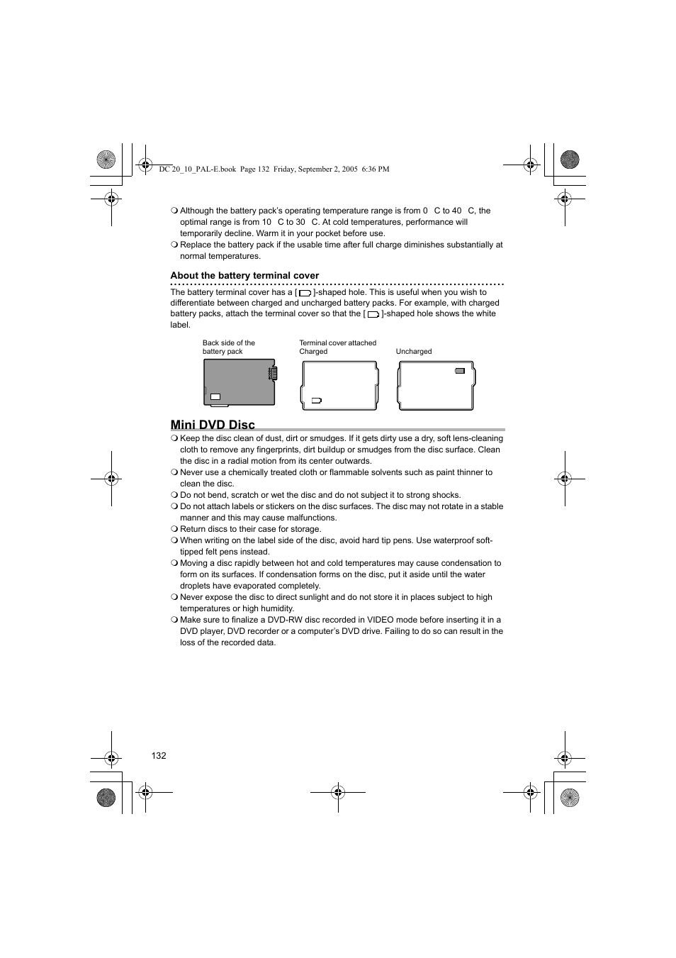 Mini dvd disc | Canon DC 20 User Manual | Page 132 / 144