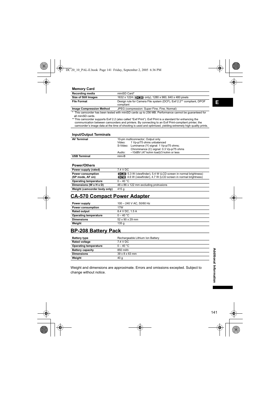 Canon DC 20 User Manual | Page 141 / 144