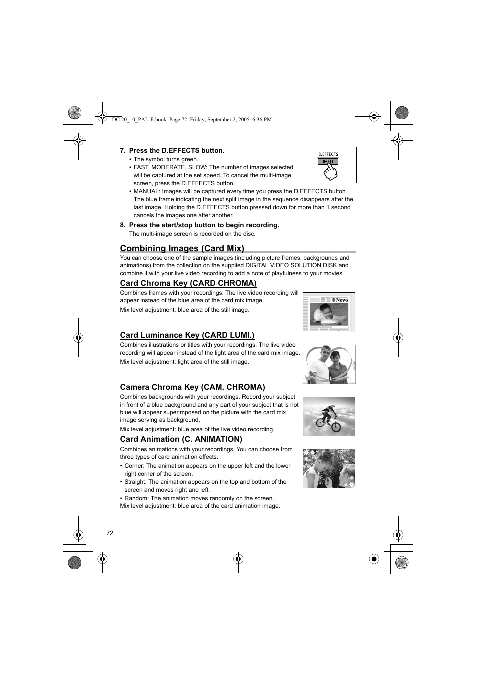 Combining images (card mix) | Canon DC 20 User Manual | Page 72 / 144