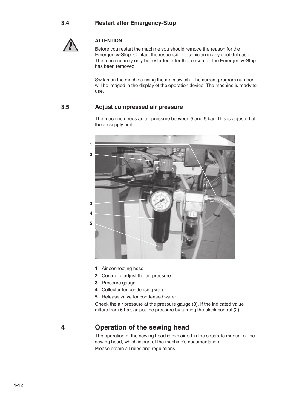 4operation of the sewing head | Beisler 1500-70-2 User Manual | Page 14 / 46