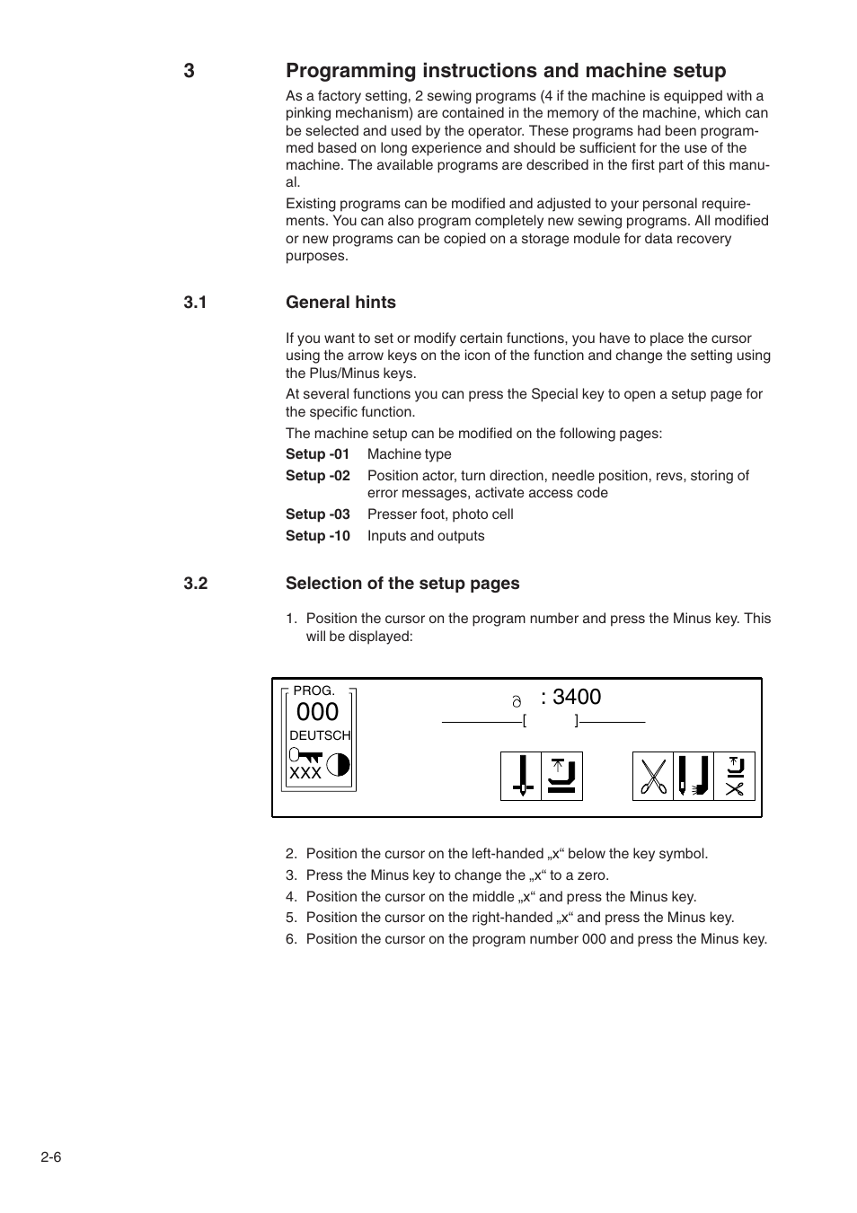 3programming instructions and machine setup | Beisler 1500-70-2 User Manual | Page 30 / 46