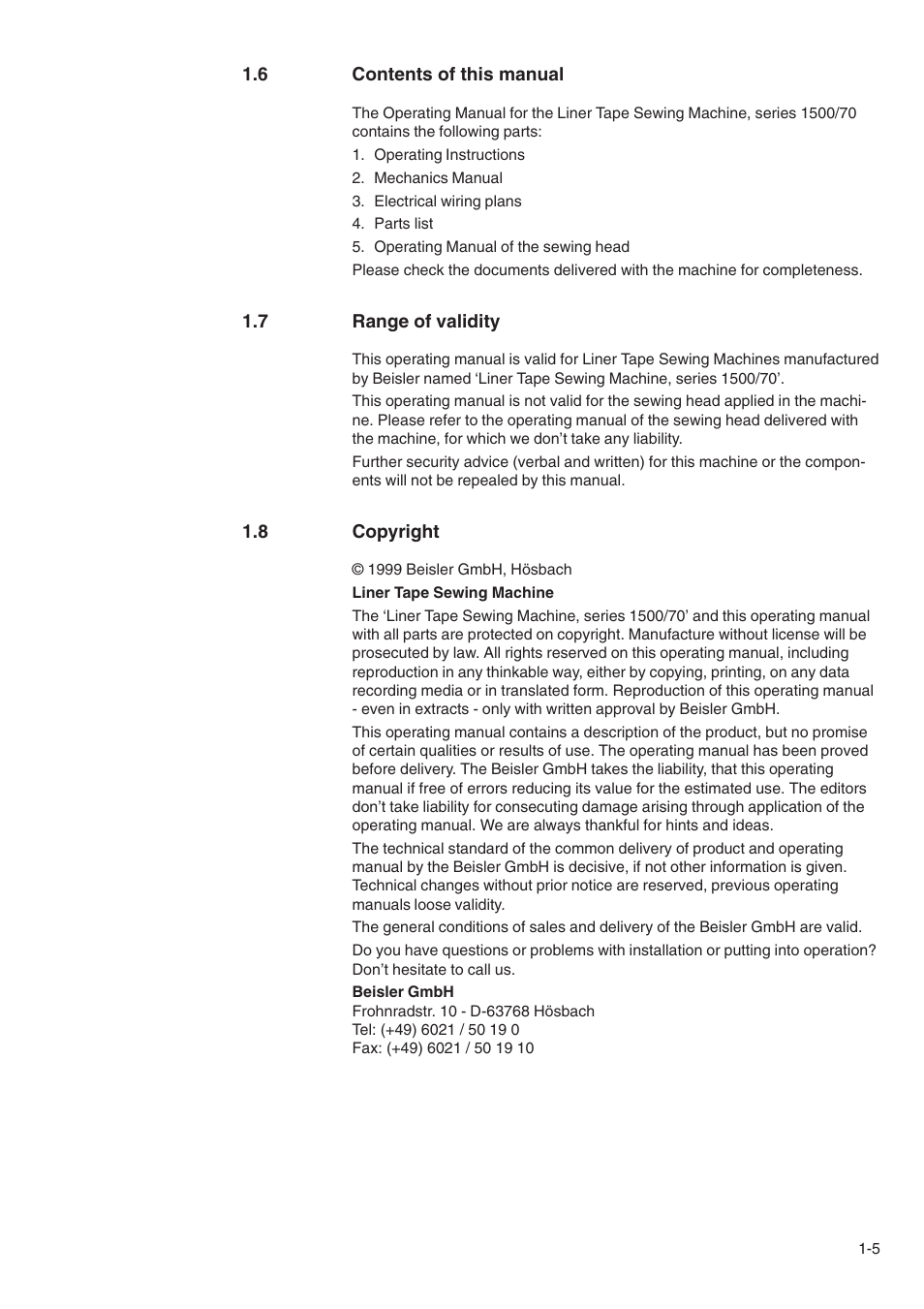 Beisler 1500-70-2 User Manual | Page 7 / 46
