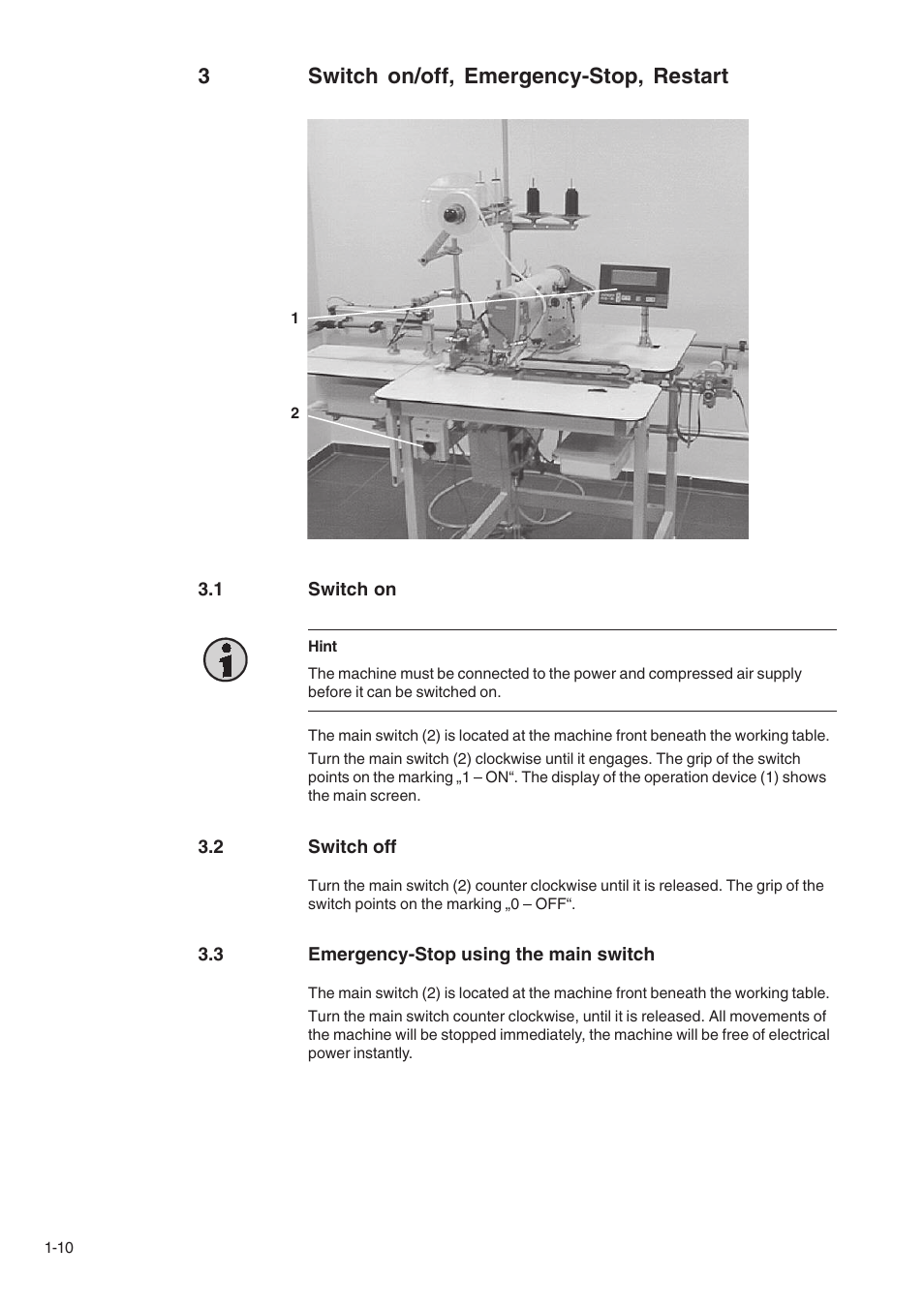 3switch on/off, emergency-stop, restart | Beisler 1710-5 User Manual | Page 12 / 42