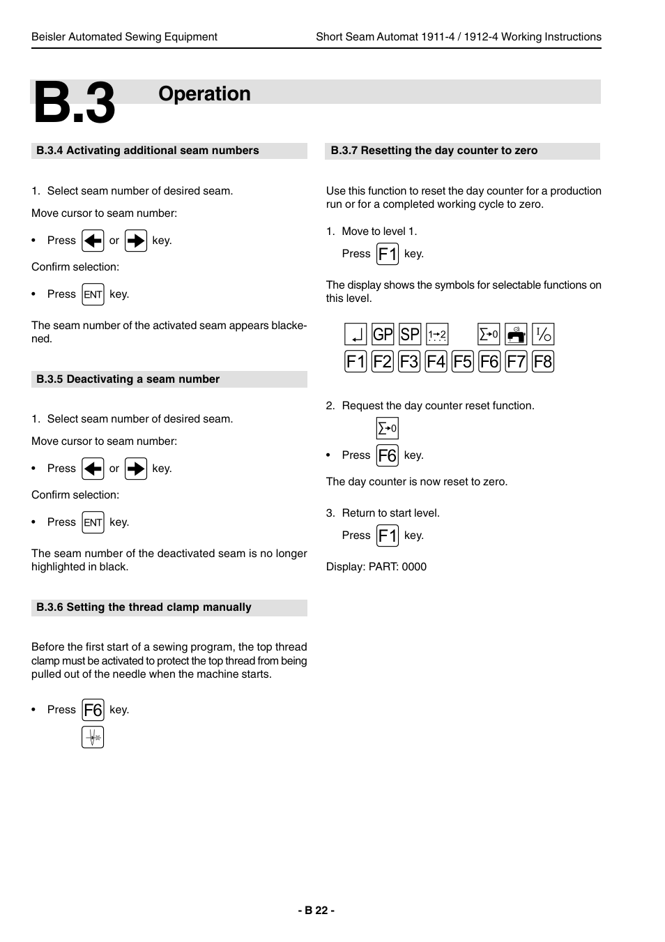 Operation | Beisler 1911-4 User Manual | Page 22 / 88