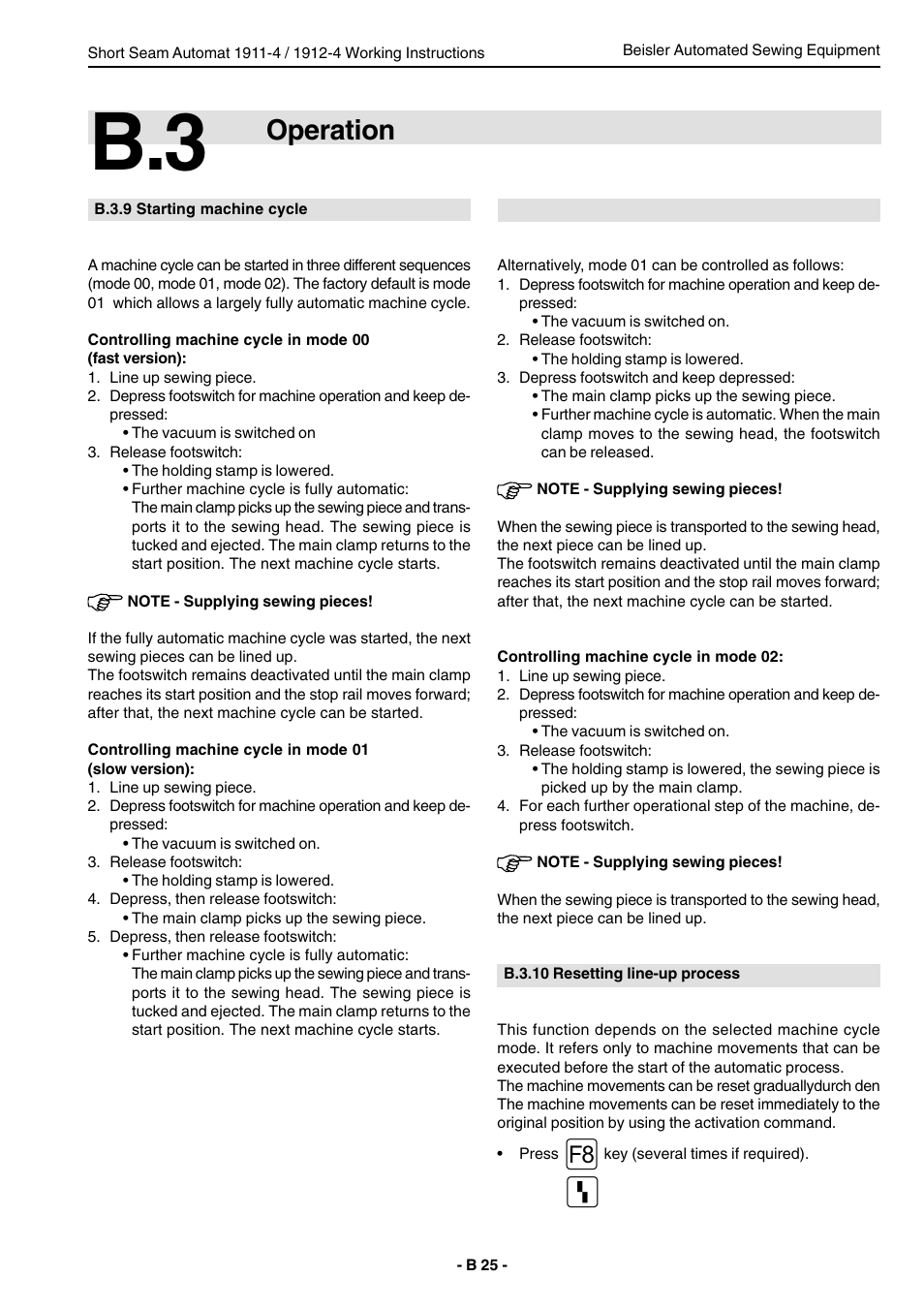 Operation | Beisler 1911-4 User Manual | Page 25 / 88