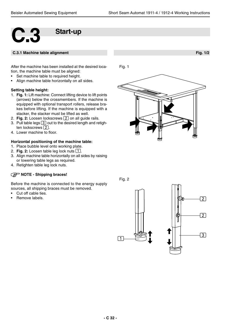 Start-up | Beisler 1911-4 User Manual | Page 32 / 88