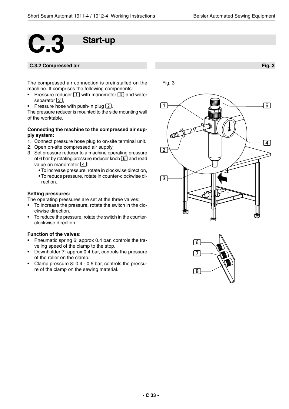 Start-up | Beisler 1911-4 User Manual | Page 33 / 88