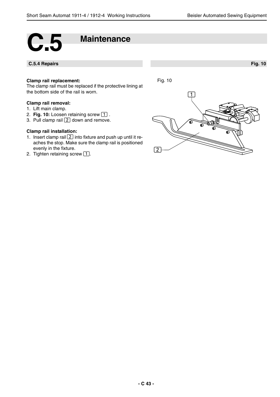 Maintenance | Beisler 1911-4 User Manual | Page 43 / 88