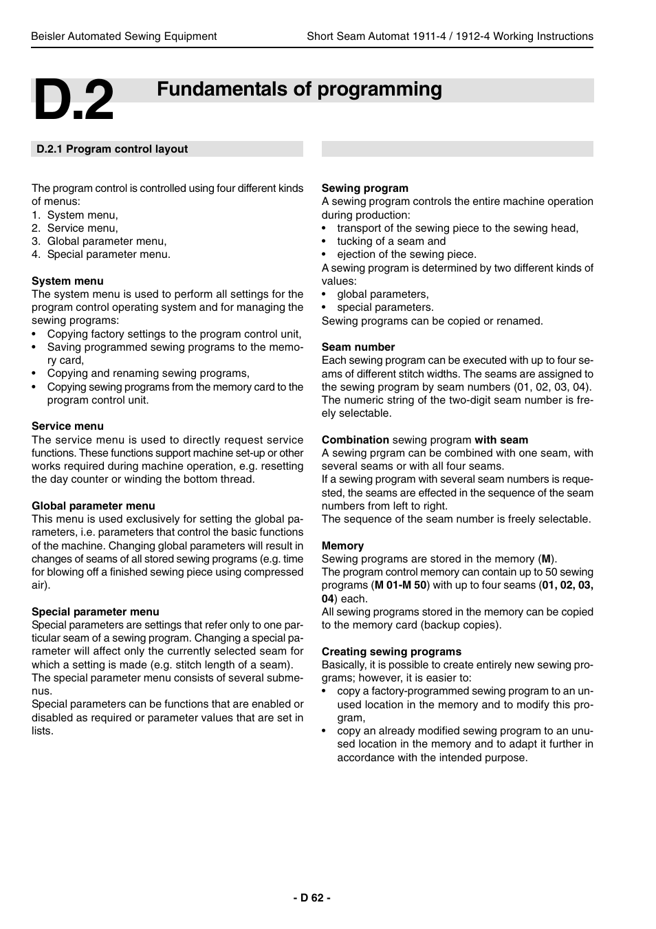 Fundamentals of programming | Beisler 1911-4 User Manual | Page 62 / 88