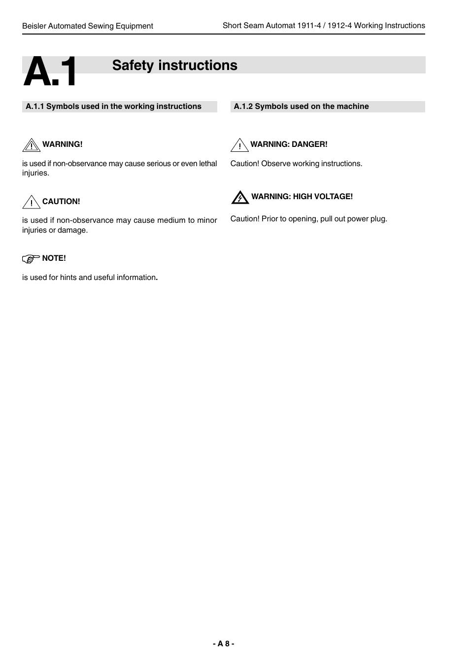 Safety instructions | Beisler 1911-4 User Manual | Page 8 / 88