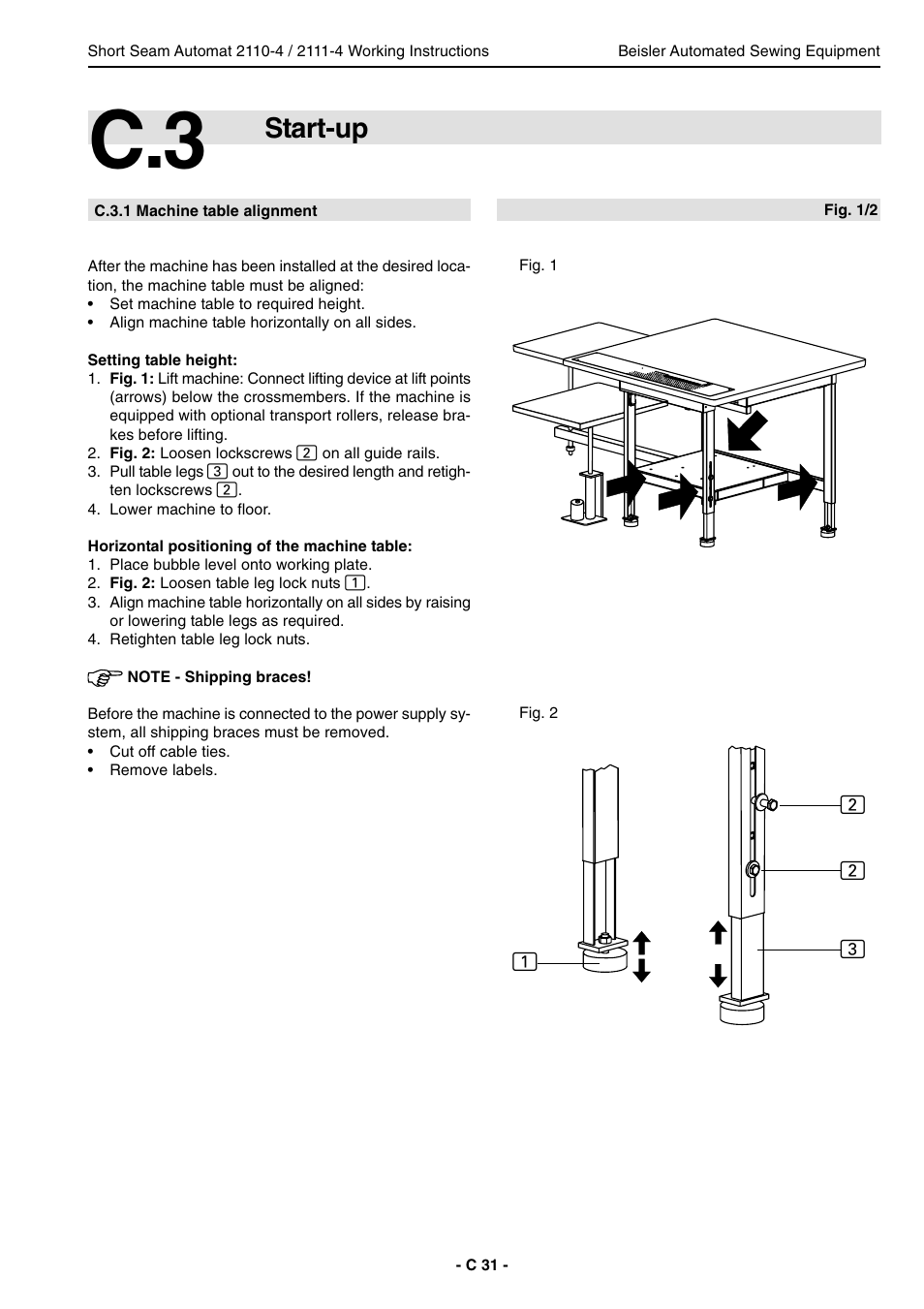 Start-up | Beisler 2111-4 User Manual | Page 31 / 88