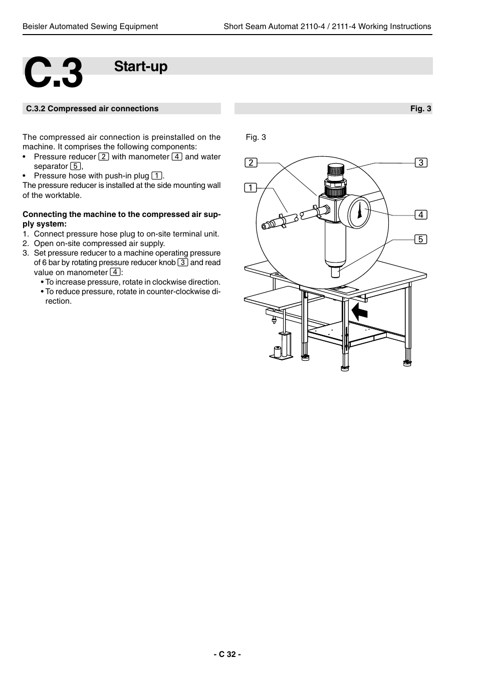 Start-up | Beisler 2111-4 User Manual | Page 32 / 88