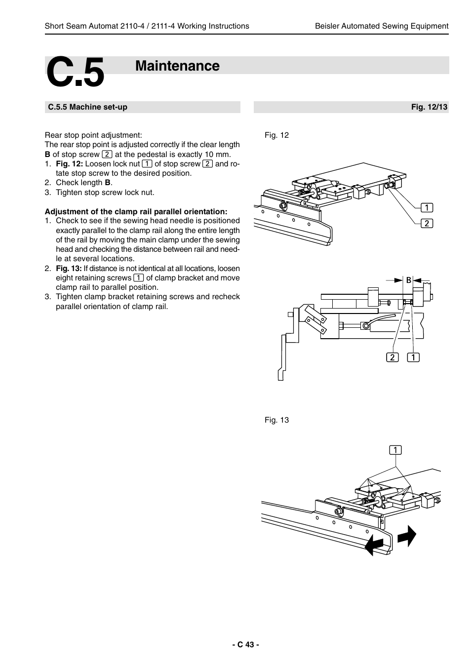 Maintenance | Beisler 2111-4 User Manual | Page 43 / 88