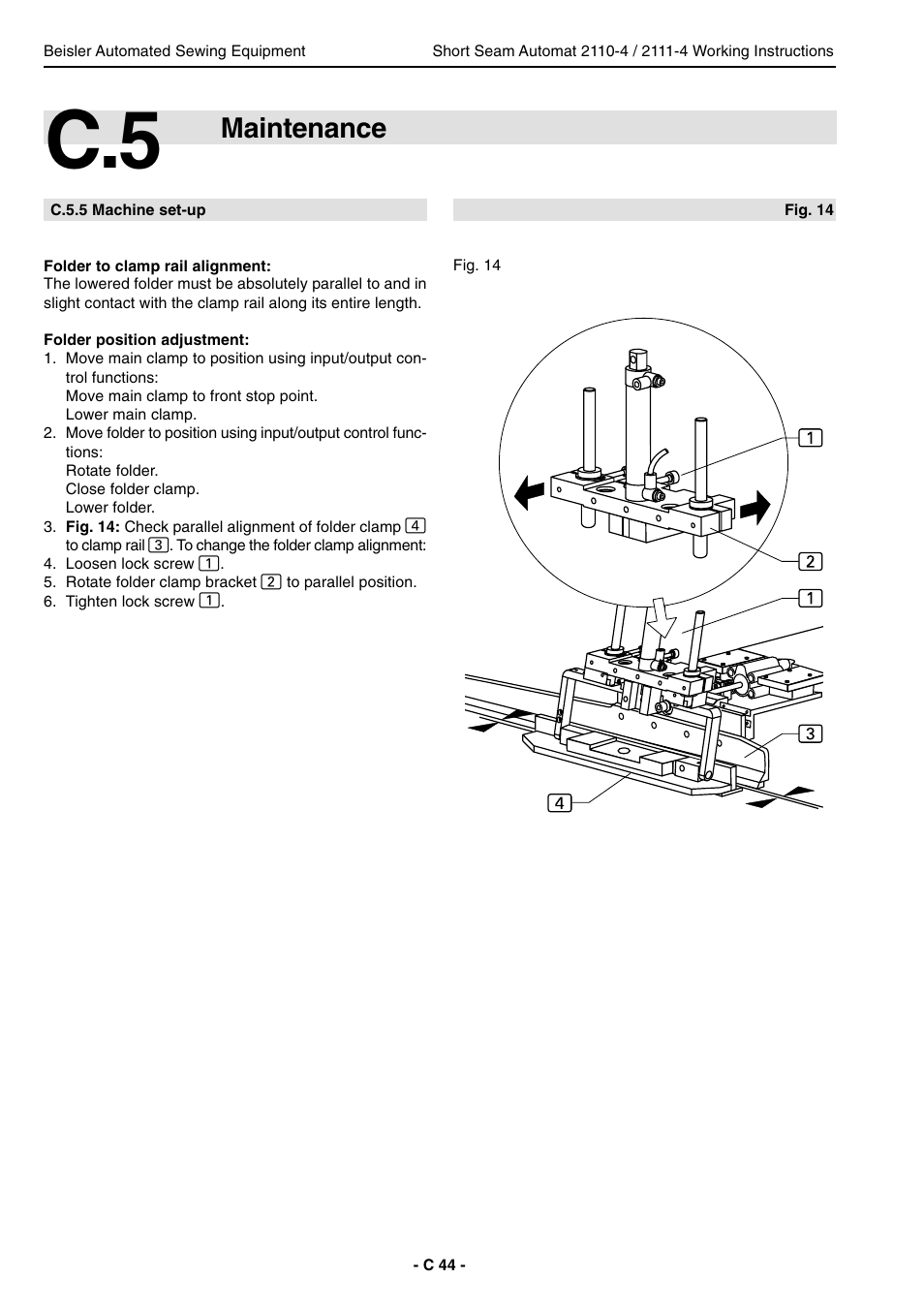 Maintenance | Beisler 2111-4 User Manual | Page 44 / 88