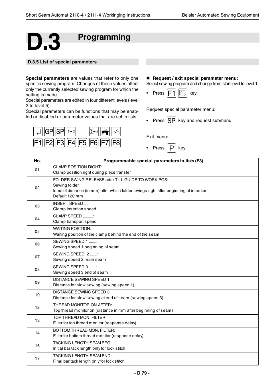 Programming | Beisler 2111-4 User Manual | Page 79 / 88