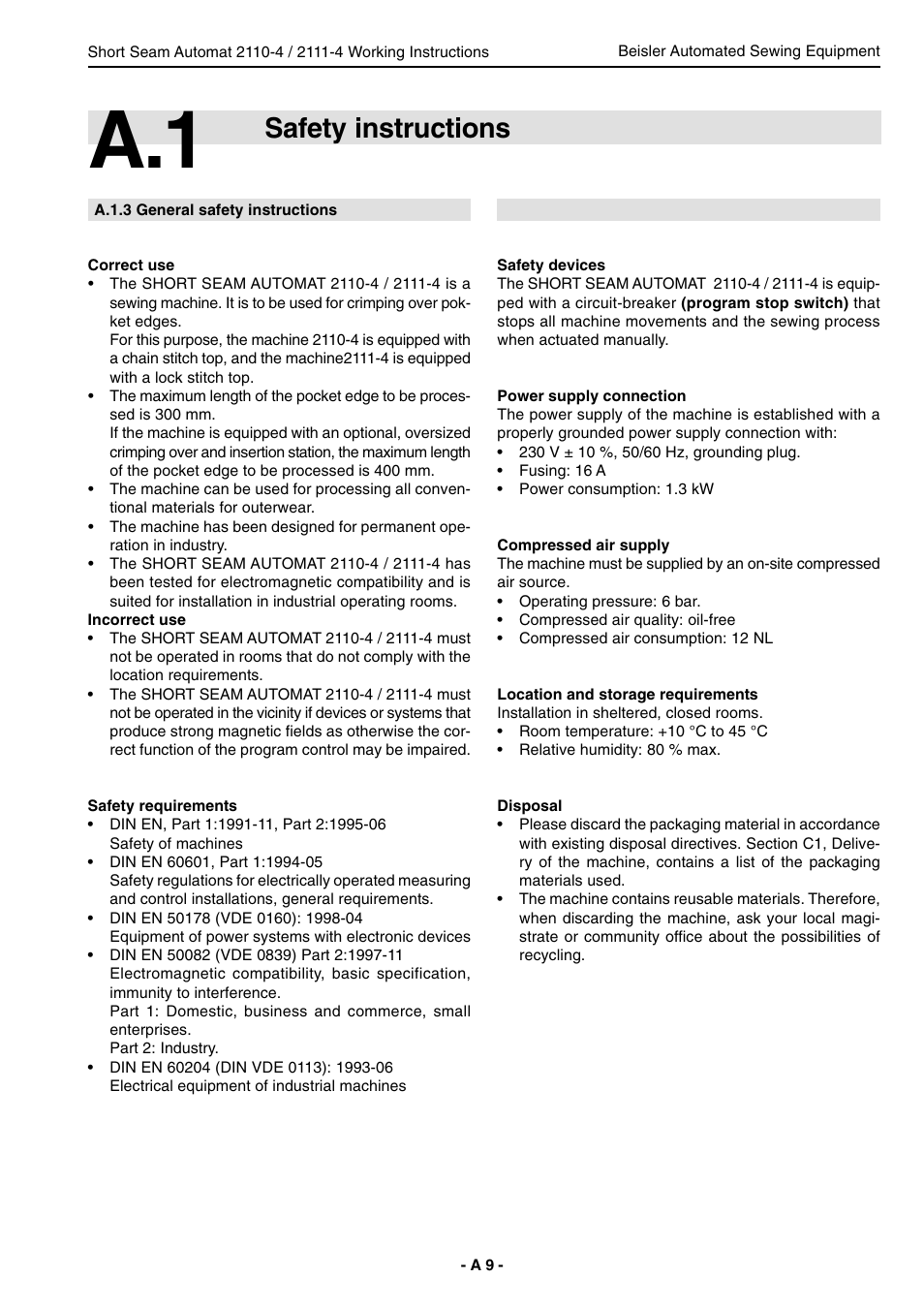 Safety instructions | Beisler 2111-4 User Manual | Page 9 / 88