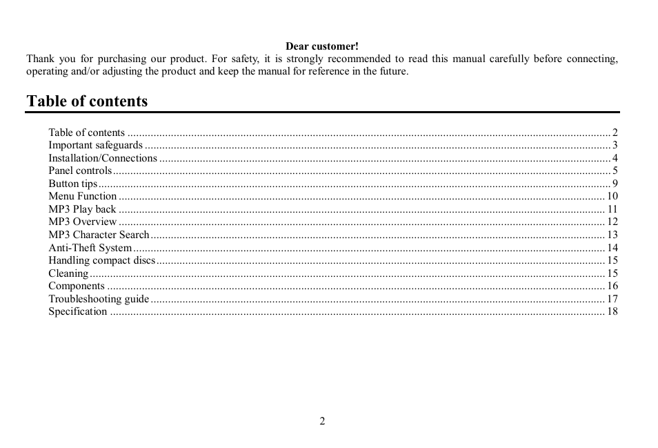 Hyundai H-CDM8061-NN User Manual | Page 2 / 35