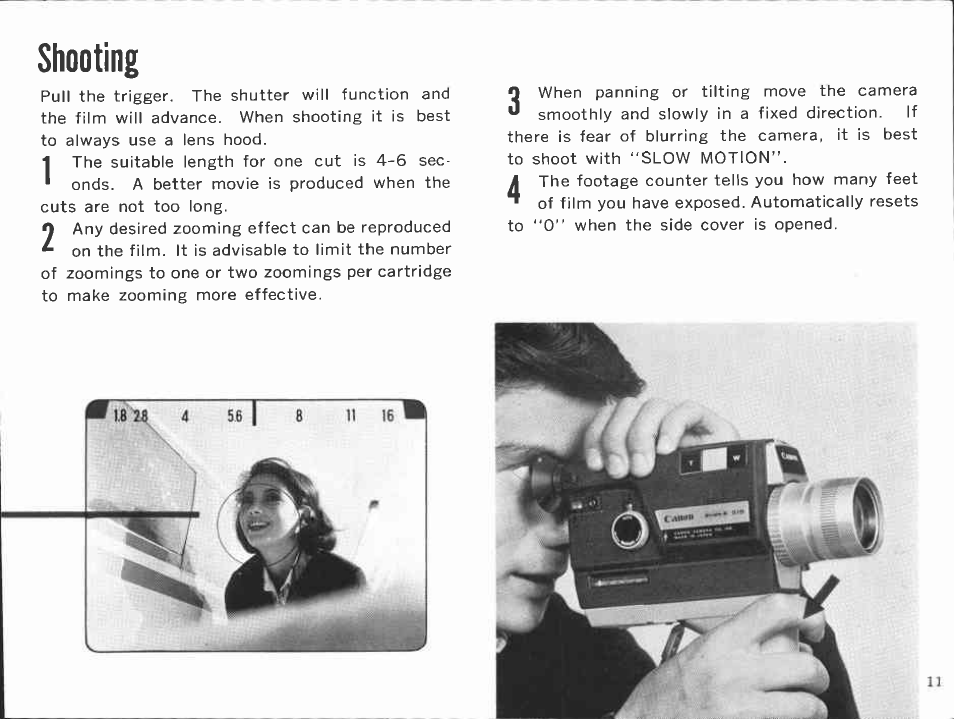 Loading of single 8 film cartridge | Canon 518 Single -8 User Manual | Page 11 / 42