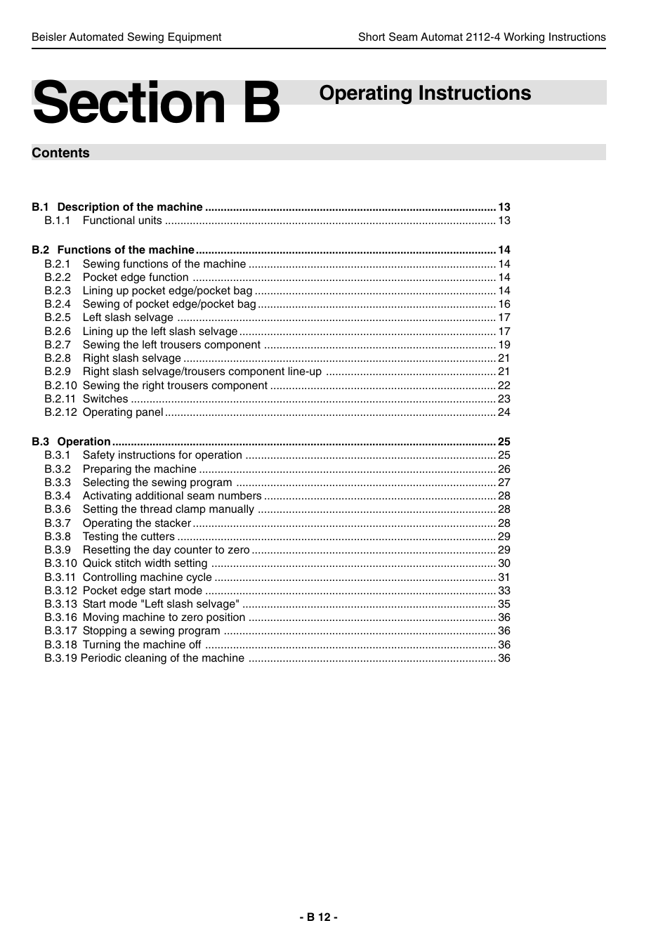 Operating instructions | Beisler 2112-4 User Manual | Page 12 / 102