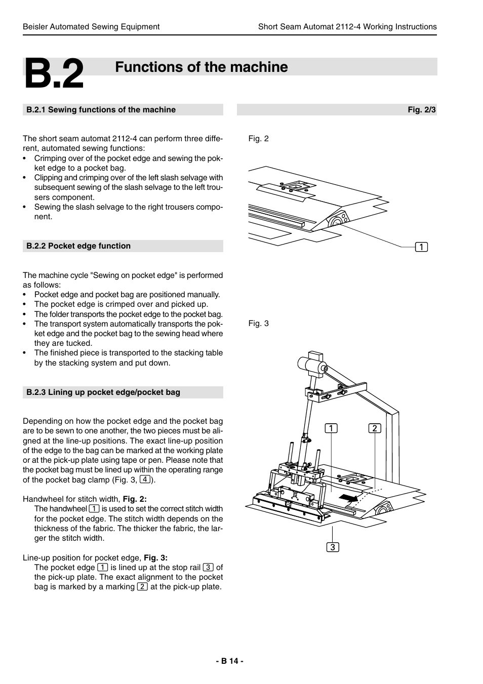 Functions of the machine | Beisler 2112-4 User Manual | Page 14 / 102