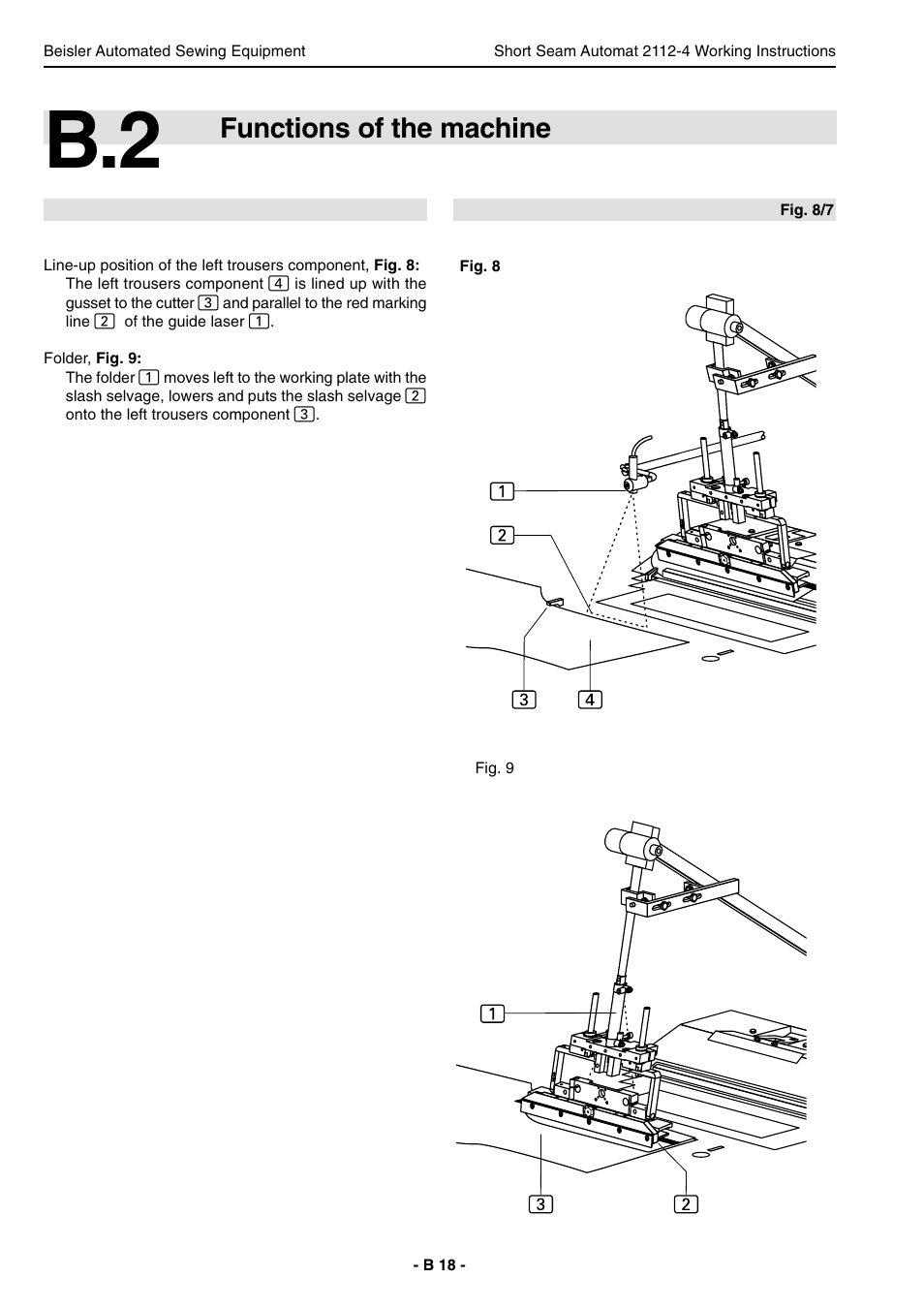 Functions of the machine | Beisler 2112-4 User Manual | Page 18 / 102