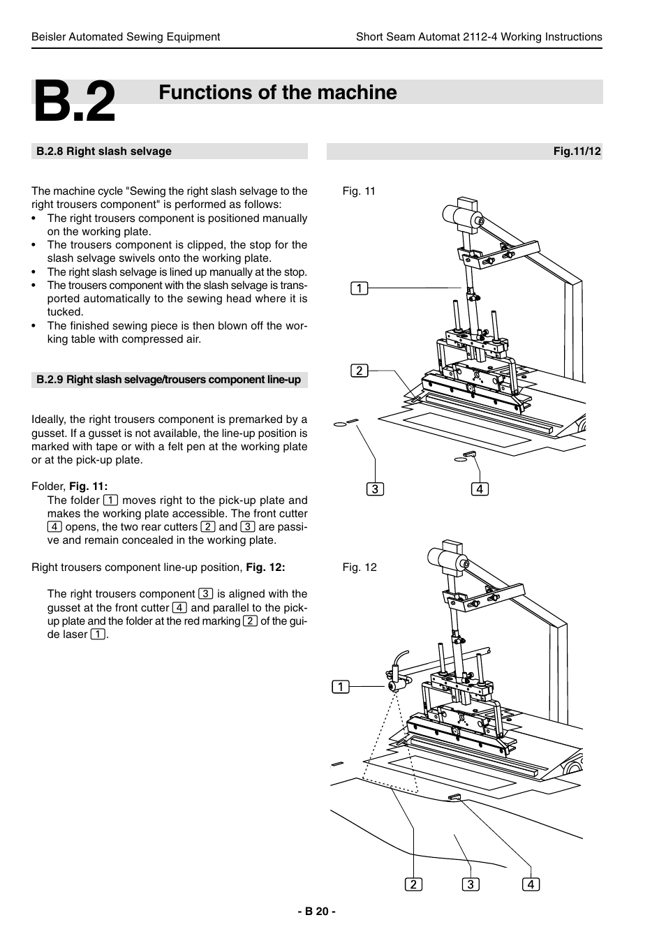 Functions of the machine | Beisler 2112-4 User Manual | Page 20 / 102