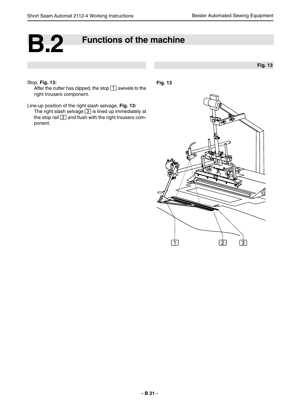 Functions of the machine | Beisler 2112-4 User Manual | Page 21 / 102