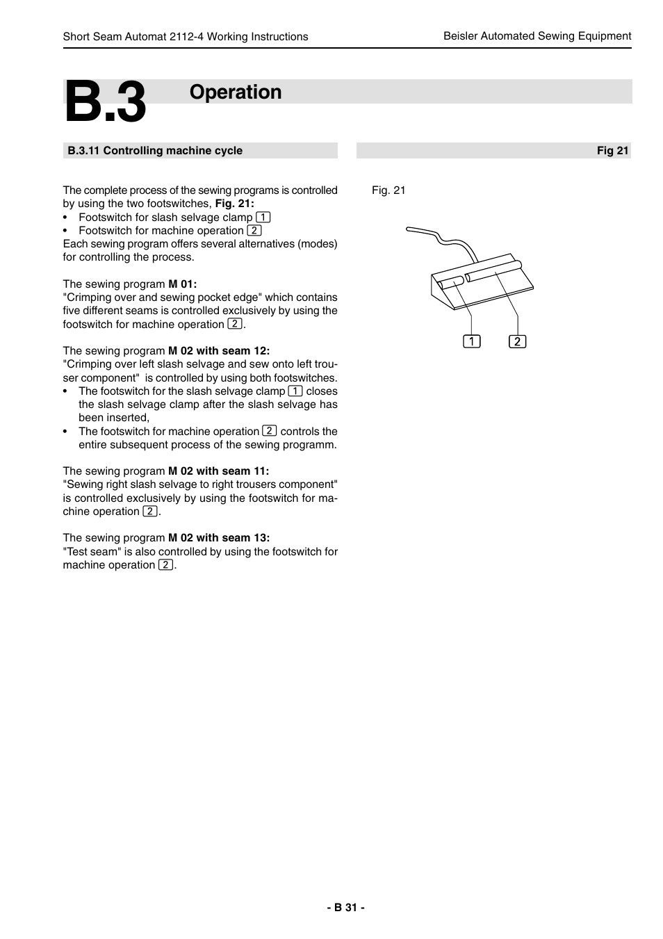 Operation | Beisler 2112-4 User Manual | Page 31 / 102