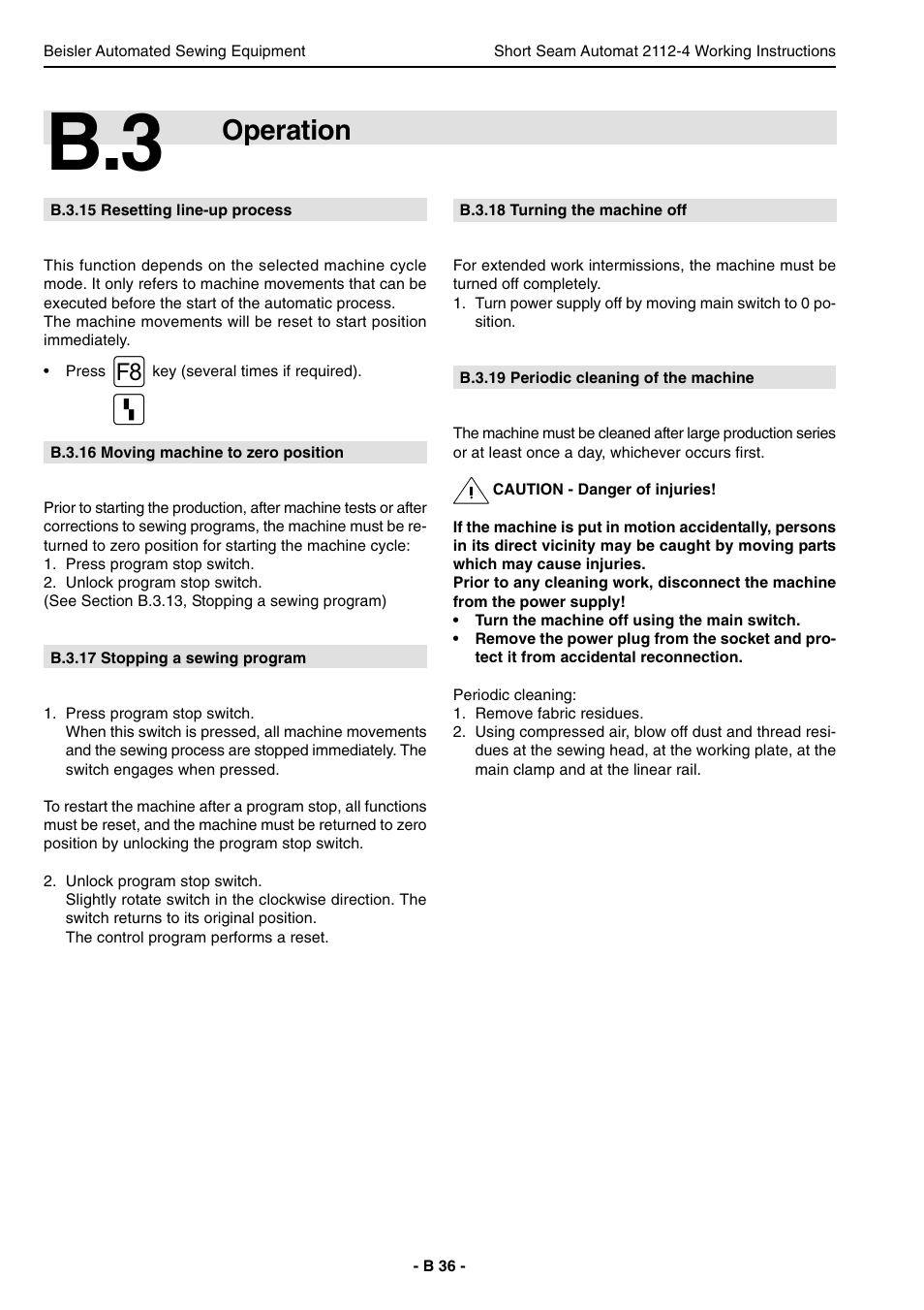 Operation | Beisler 2112-4 User Manual | Page 36 / 102