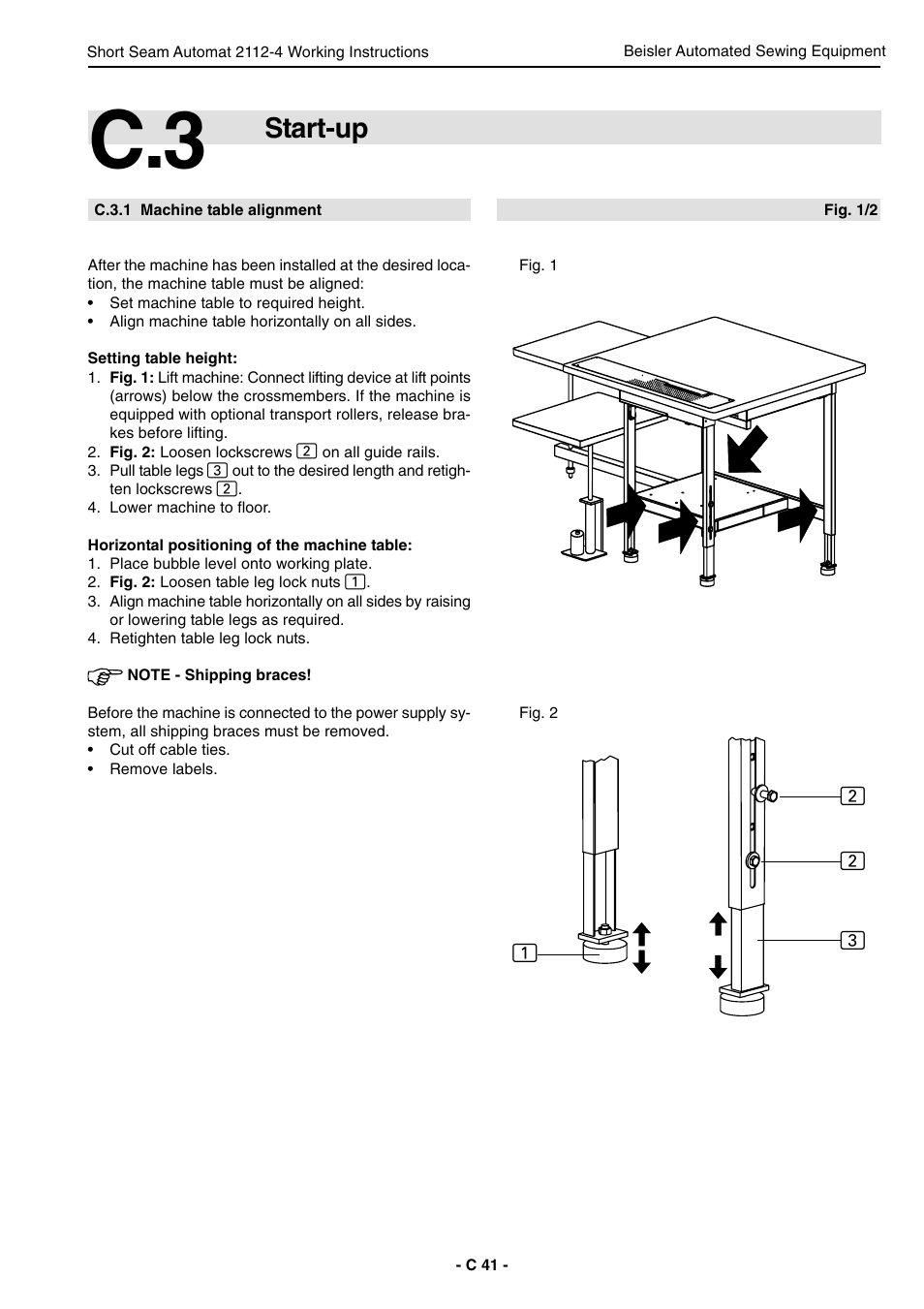 Start-up | Beisler 2112-4 User Manual | Page 41 / 102